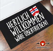 Lade das Bild in den Galerie-Viewer, PADERBORNDesigns - HERZLICH WILLKOMMEN WÄRE ÜBERTRIEBEN - Fußmatte mit Gummirand