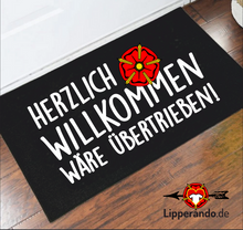 Lade das Bild in den Galerie-Viewer, Lippe Life Style - HERZLICH WILLKOMMEN - Fußmatte mit Gummirand