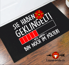 Lade das Bild in den Galerie-Viewer, Lippe Life Style - GEKLINGELT / PÖLTER - Fußmatte mit Gummirand