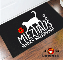 Lade das Bild in den Galerie-Viewer, Lippe Life Style -MIEZHAUS OWL - Fußmatte mit Gummirand