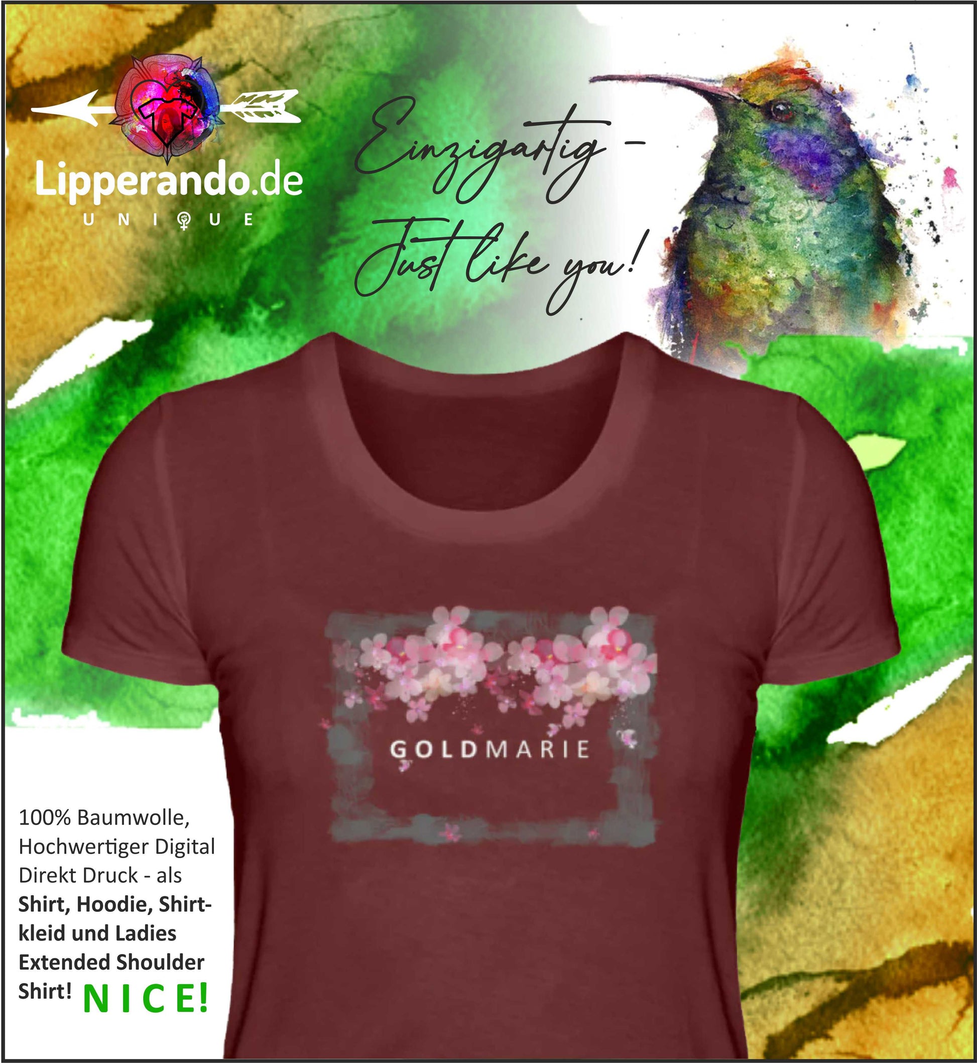 LIPPERANDO UNIQUE - GOLDMARIE  - Damen Premiumshirt