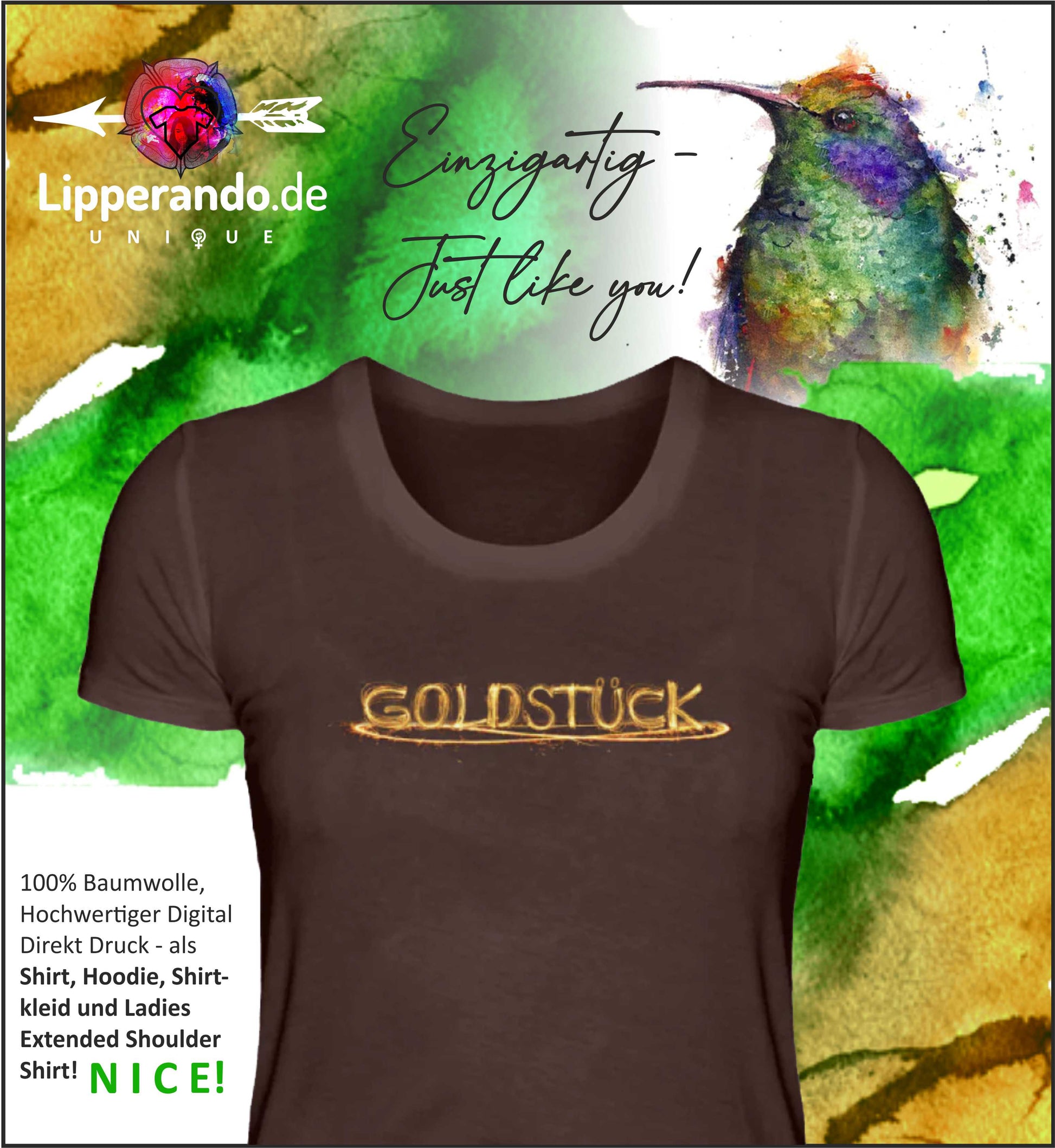 LIPPERANDO UNIQUE - GOLDSTÜCK  - Damen Premiumshirt