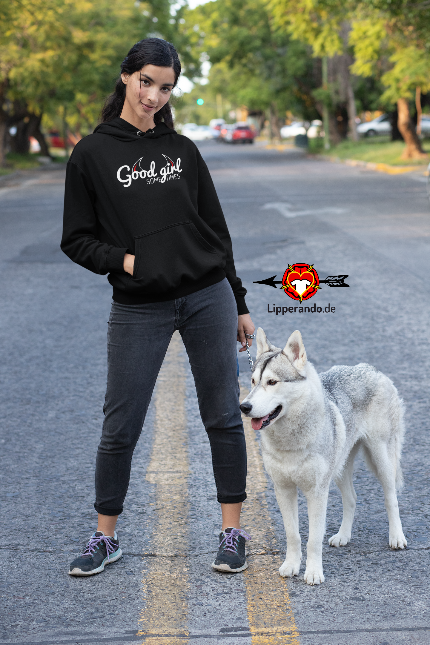Lipperando - Premium - GoodGirlSometimes  - Damen Hoodie
