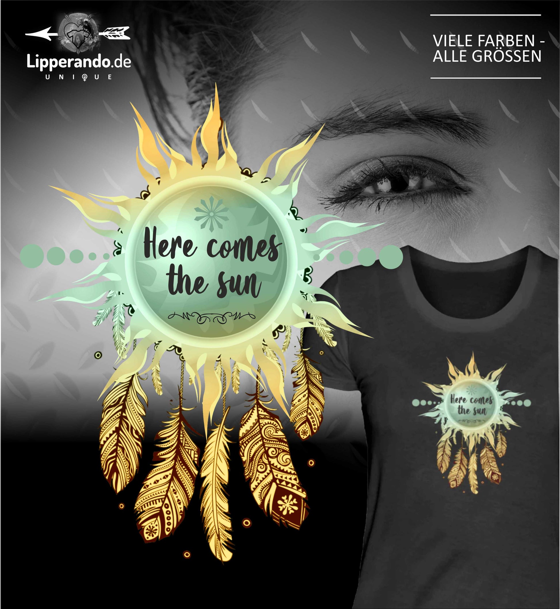 LIPPERANDO UNIQUE - HERE COMES THE SUN  - Damen Hoodie