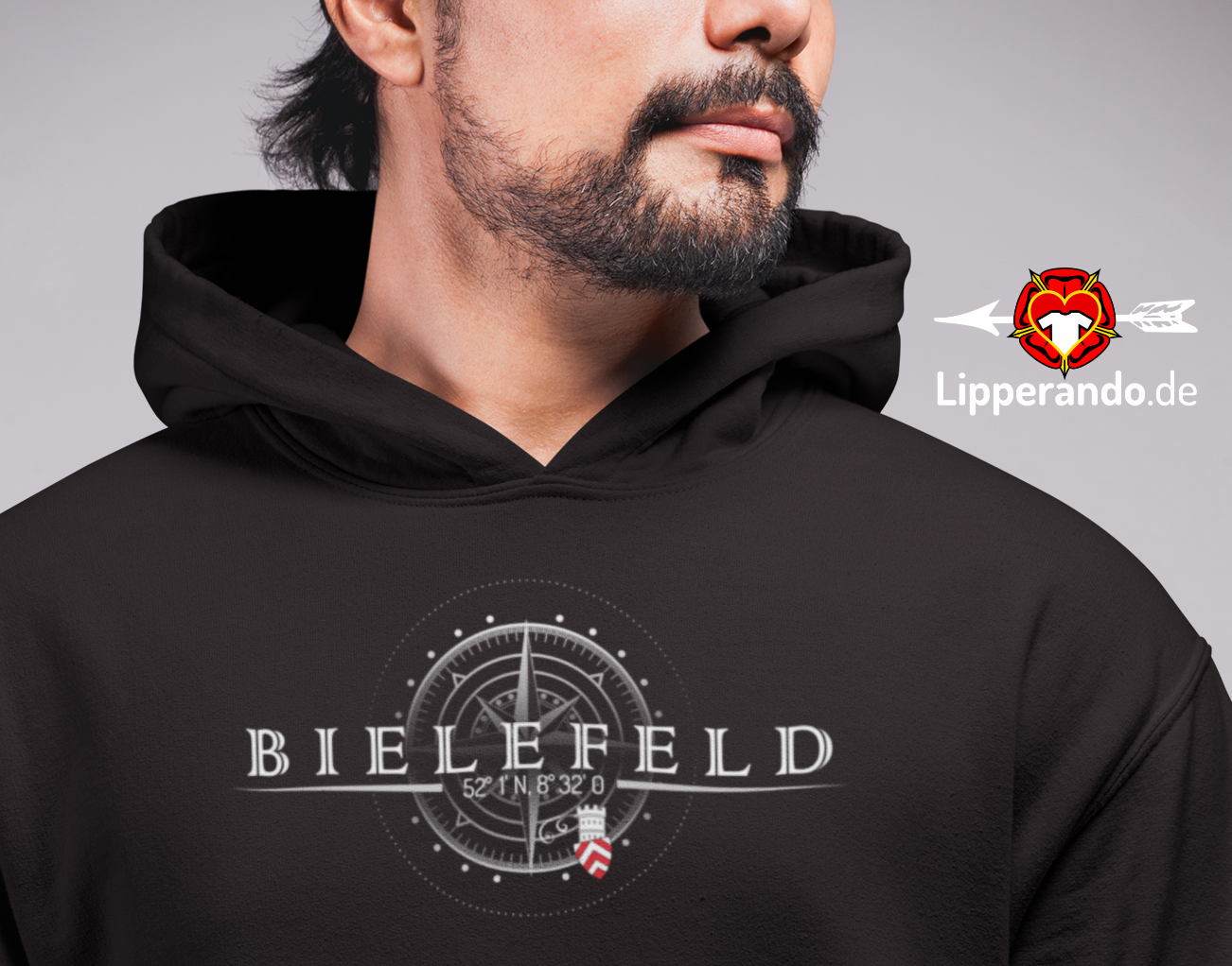 BIELEFELDDesigns - BIELEFELD KOORDINATEN  - Unisex Kapuzenpullover Hoodie