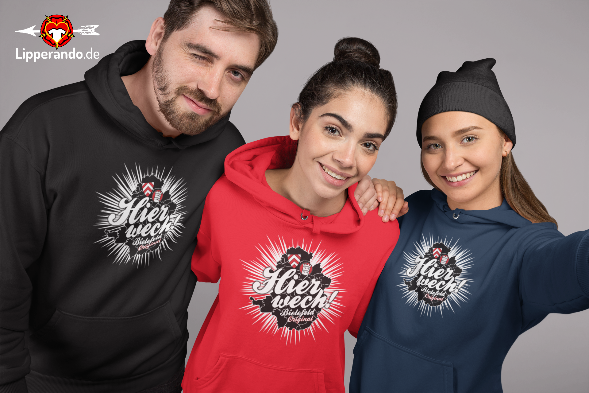 BIELEFELDDesigns - HIER WECH!  - Unisex Kapuzenpullover Hoodie