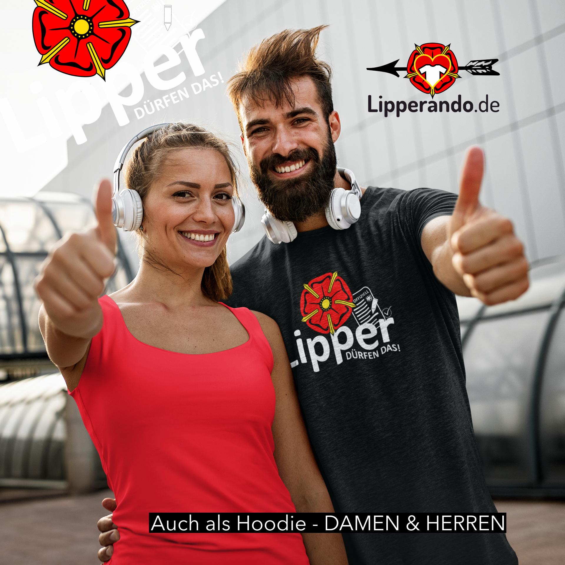 LIPPEDesigns - LIPPER DÜRFEN DAS  - Unisex Kapuzenpullover Hoodie
